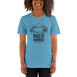Montana Collection - Hungry Horse Bear and Wilderness Design - Short-Sleeve Unisex T-Shirt
