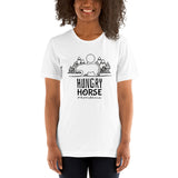 Montana Collection - Hungry Horse Bear and Wilderness Design - Short-Sleeve Unisex T-Shirt