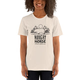Montana Collection - Hungry Horse Bear and Wilderness Design - Short-Sleeve Unisex T-Shirt