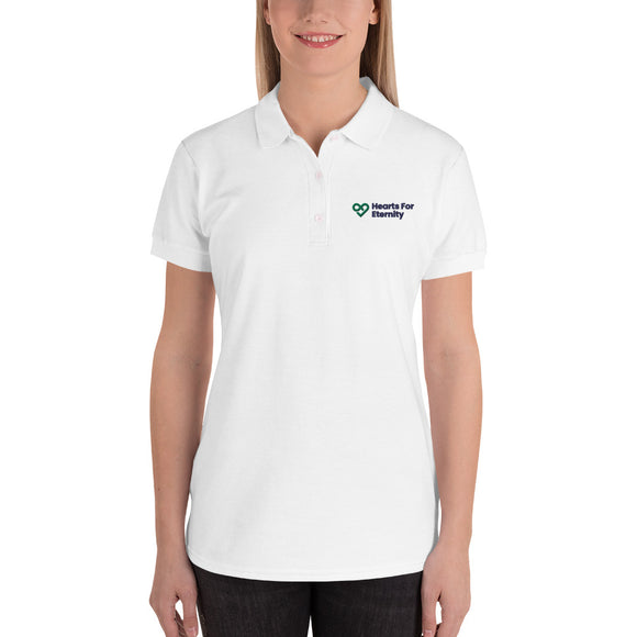 Hearts For Eternity Embroidered Women's Polo Shirt